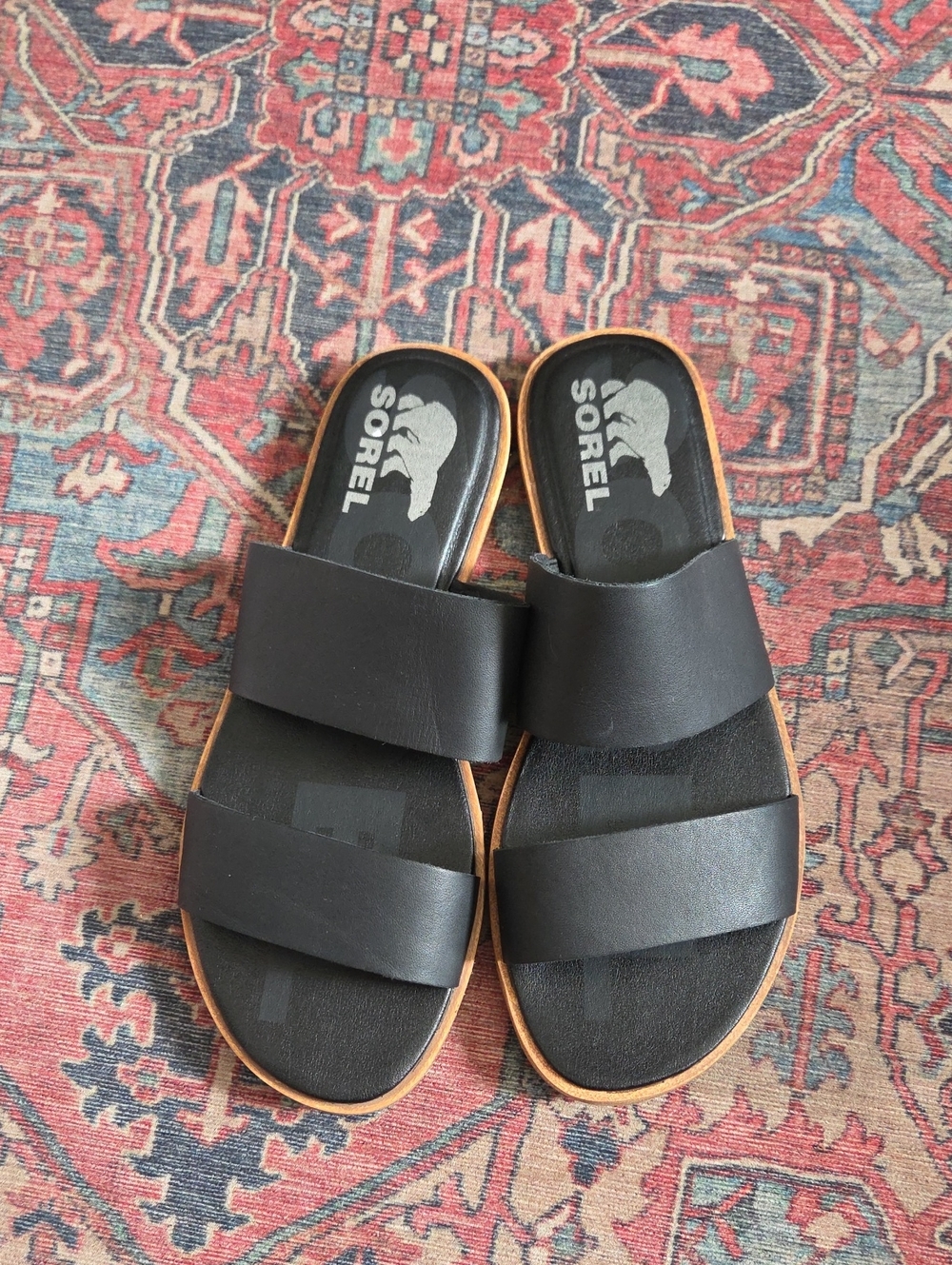 Sorel Womens Leather 2 Strap Slides Size 7 - Picture 2 of 6